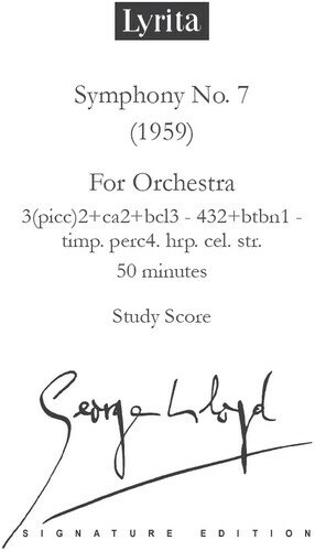 George Lloyd - Lloyd: Symphony No. 7 - Study Score CD アルバム 【輸入盤】