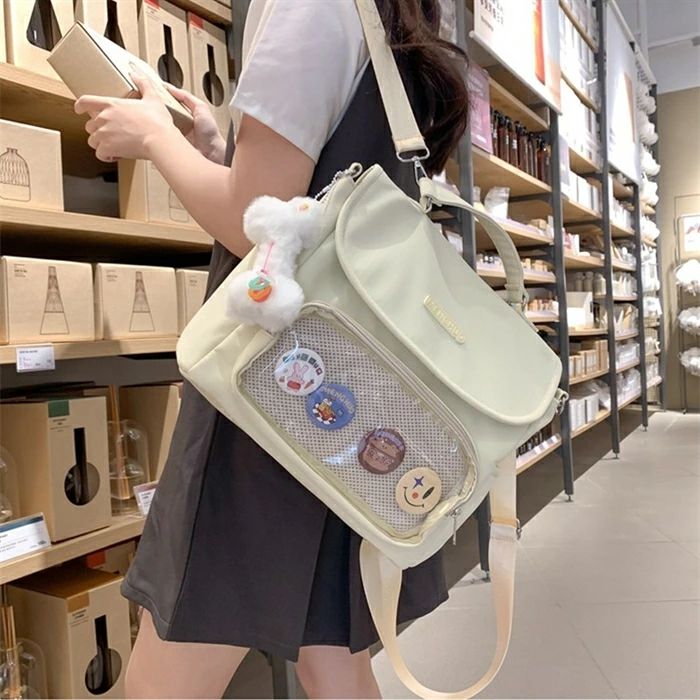 Rakuten - 痛バッグ ショルダー トート A4 痛バ ショルダーバッグ 透明 b5 トートバッグ ファスナー 大きめ いたばっく 痛バック 缶バCHAKU LOVE