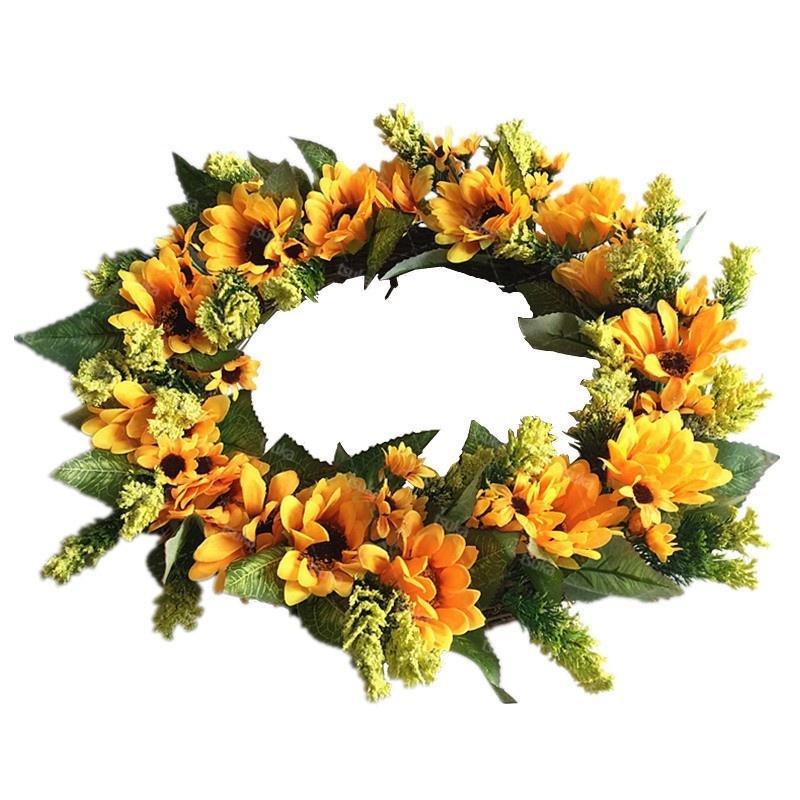 CHAKU LOVE　ひまわりリース ドアリース ウェディング 造花 店舗 玄関 壁掛け 庭園...