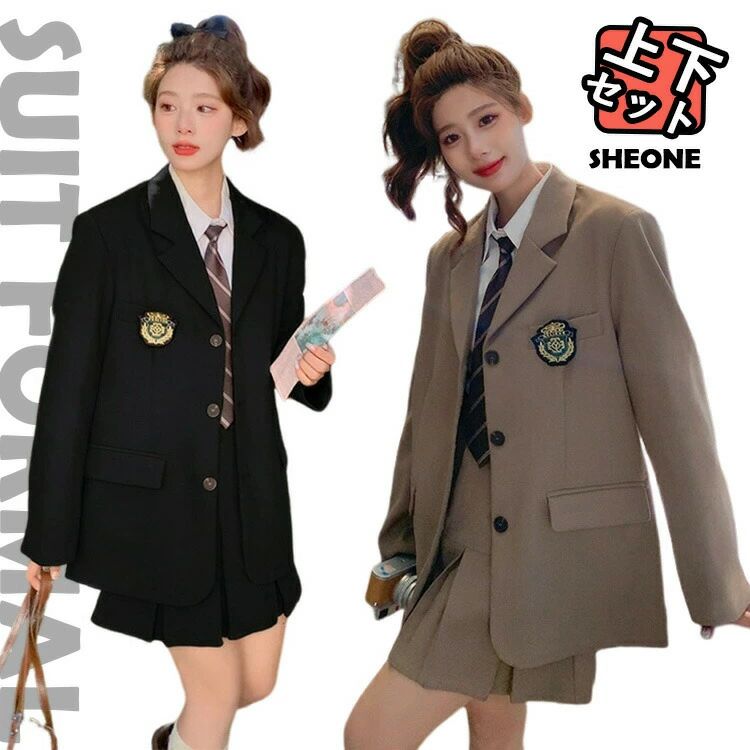 Rakuten - CHAKU LOVE 卒業式 スーツ 女の子 卒服 韓国 制服 ブレザー 入学式 スーツ 女子 高校生 大人っぽい 中学生 中高生 スカート おしゃ