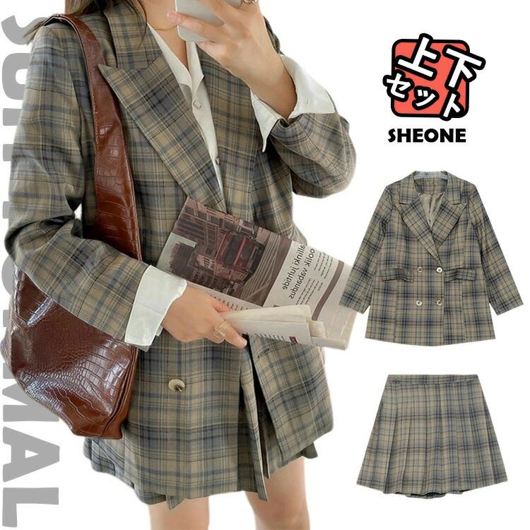 Rakuten - CHAKU LOVE 卒業式 スーツ 女の子 ブレザー 韓国 制服 高校生 中学生 大きいサイズ 体型カバー チェック柄 卒服 レディース フォー