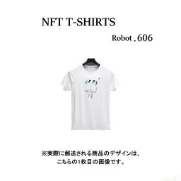 Robot606 NFT Tシャツ wearable社オリジナル ビッグTシャツ ジム ヨガ ランニング ダンス 白 ロゴ 吸水速乾 ゆったり スポーツウェア 子供が描いた絵 デザイン ロボット