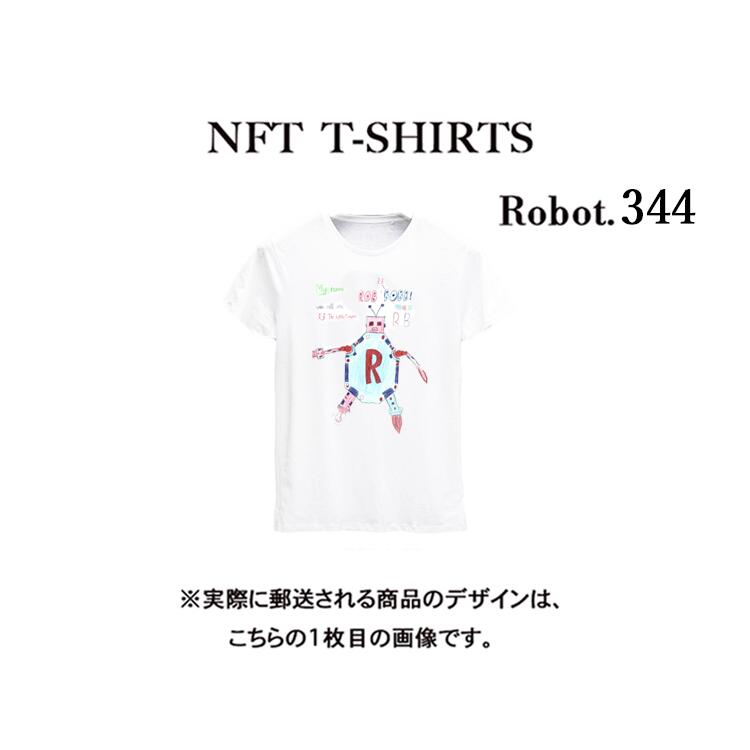 Robot344 NFT Tシャツ wearable社オリジナル ビッグTシャツ ジム ヨガ ランニング ダンス 白 ロゴ 吸水..