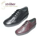 ストロバー ウォーキングシューズ レディース ブラック エンジ 歩きやすい 疲れにくい ※送料無料※