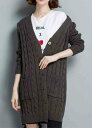 【\クーポン利用で20%OFF!/】 カーディガン レディース 冬 Vネック ブランド あったか フリース ブラック 生地 ロング 丸首 ウール オフィス ケー...