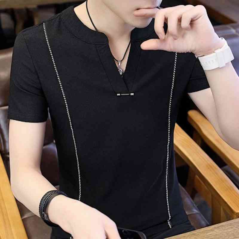 【＼クーポン利用で20%OFF!／】 Tシャツ メンズ 涼しい カジュアル 半袖 7分袖 ブランド ティーシャツ シャツ 人気 春 ジャケット 綿 おしゃれ オシャレ ゆったり ワッフル ロング おすすめ インナー 夏 コットン 40代 Vネック 薄手 肌着 ブラック ポリエステル