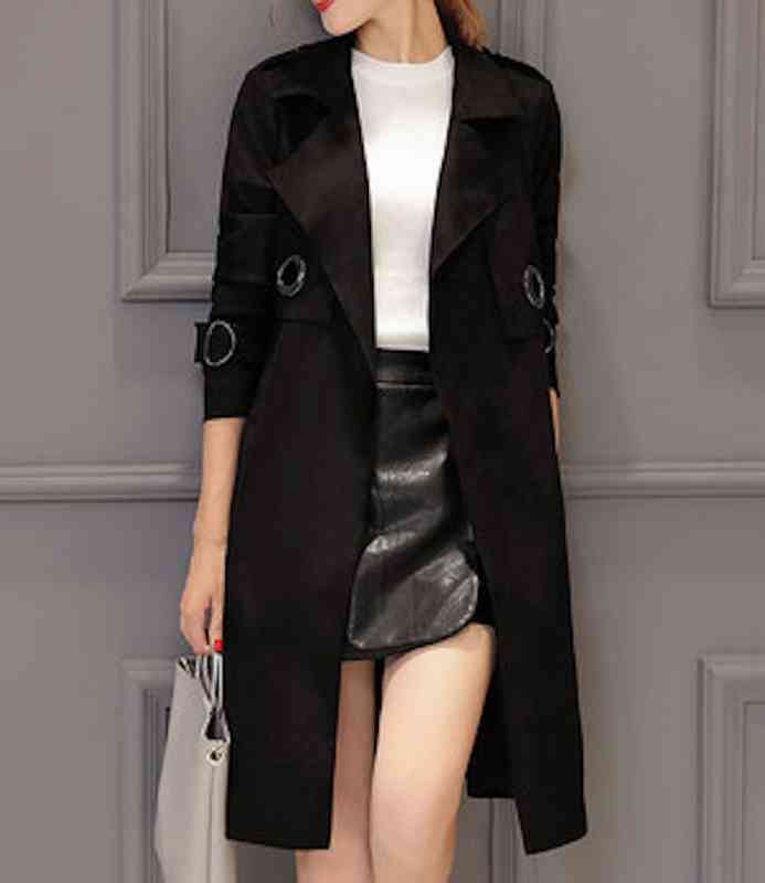 トレンチコートレディース黒ブランド...