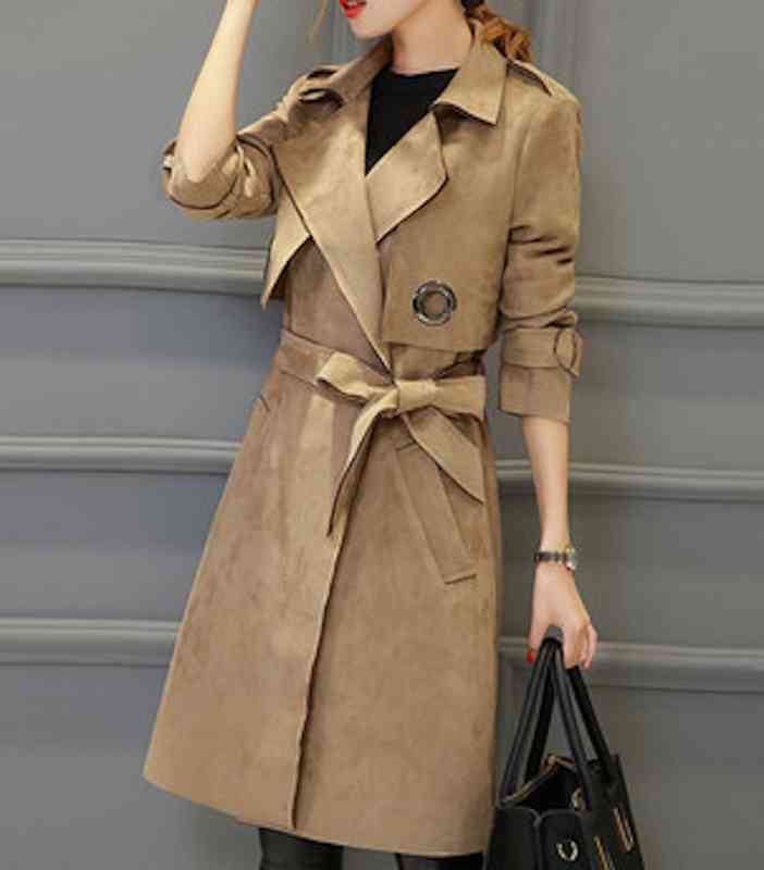 Turn-Down Collar Coat - 【＼クーポン利用で20%OFF!／】 トレンチコート レディース 黒 ブランド ショート コート ダッフルコート モッズコート 40代 ロングコート ビジネス チェスターコート 春 コーデ 50代 ロング丈 秋 スプリングコート コットン 冬 30代 ロング 英国 ステンカラーコート
