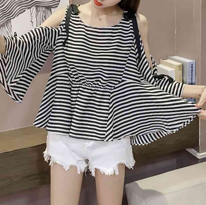 Logo - 【＼クーポン利用で20%OFF!／】 Tシャツ レディース ブラウス 5分袖 春 スポーツ ゆったり ブラック 40代 ロゴ カジュアル 7分袖 薄手 Vネック かわいい ティーシャツ 大人 人気 涼しい シャツ カットソー おしゃれ 無地 半袖 ブランド ロング 夏 ジム トレーナー