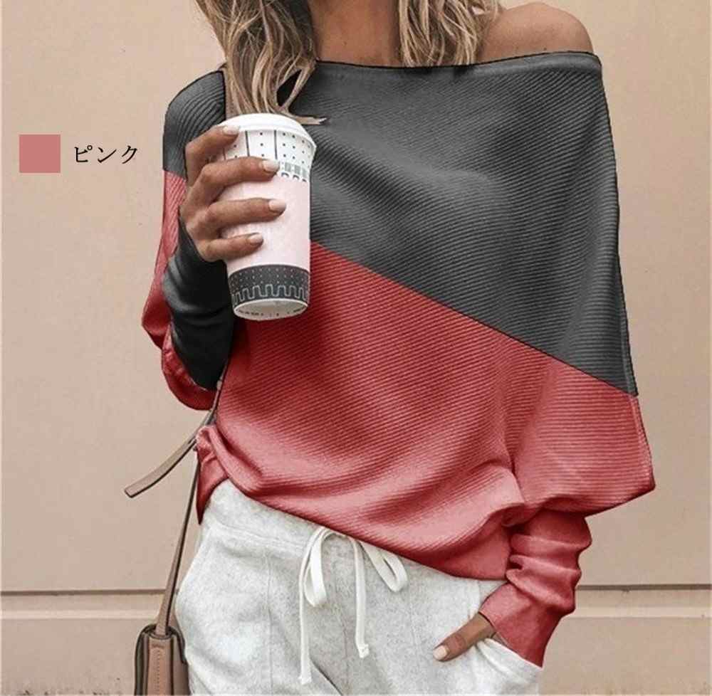 【＼クーポン利用で20%OFF!／】 Tシャツ レディース バイカラーロングTシャツ カットソー スポーツ ゆったり 人気 ブランド 無地 ロング 暖かい ブラウス ブラック 40代 春 おしゃれ シャツ 大人 秋 カジュアル ロゴ コーデ 冬 綿 かわいい