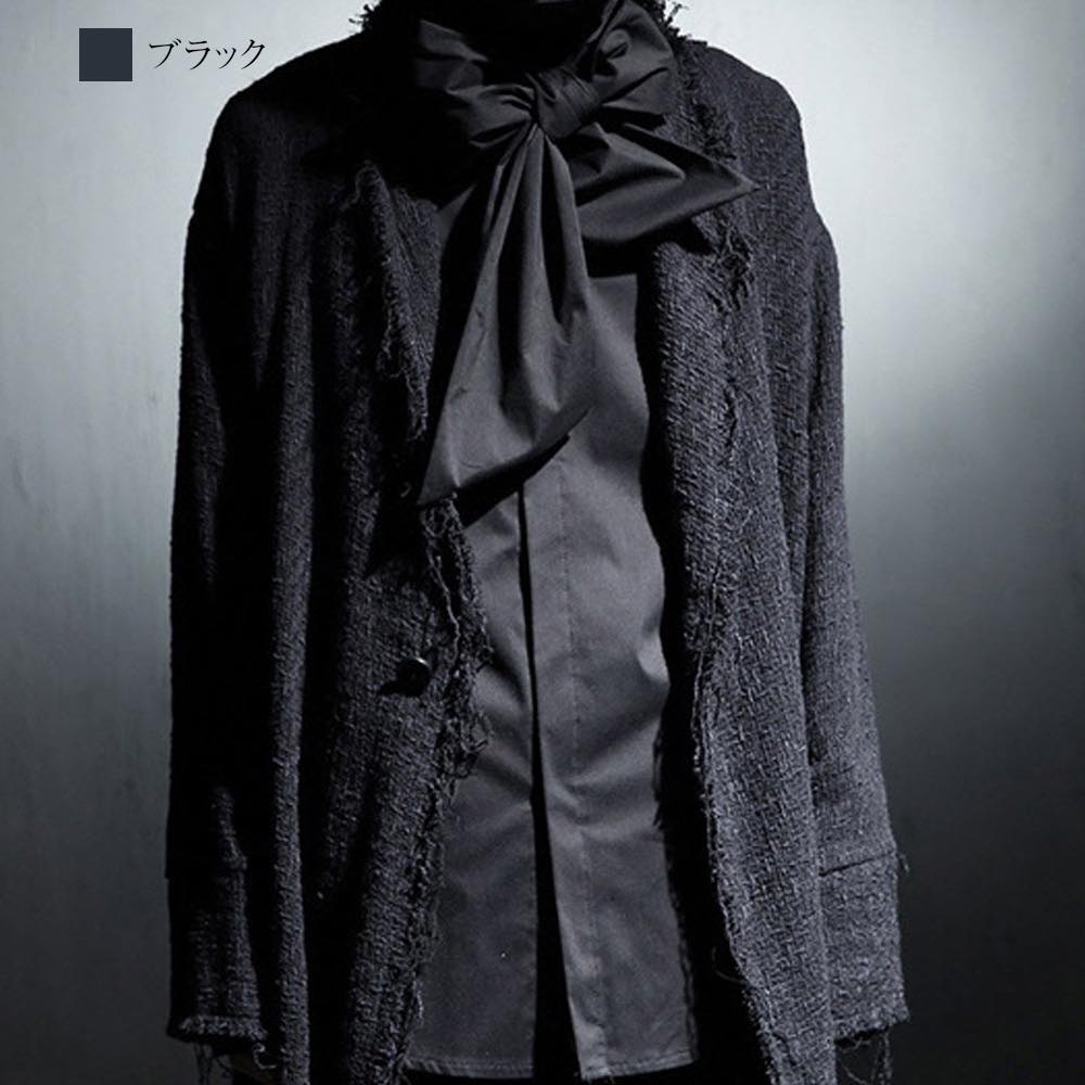 【＼クーポン利用で20%OFF!／】 シャツ メンズ リボンタイ長袖シャツ カジュアル 黒 しわになりにくい 仕事 肌着 長袖 スーツ 派手 フランネル おしゃれ インナー 襟付き あったか 暖かい ネルシャツ 大きいサイズ 白 オシャレ 春 オフィス 冬 フォーマル 秋