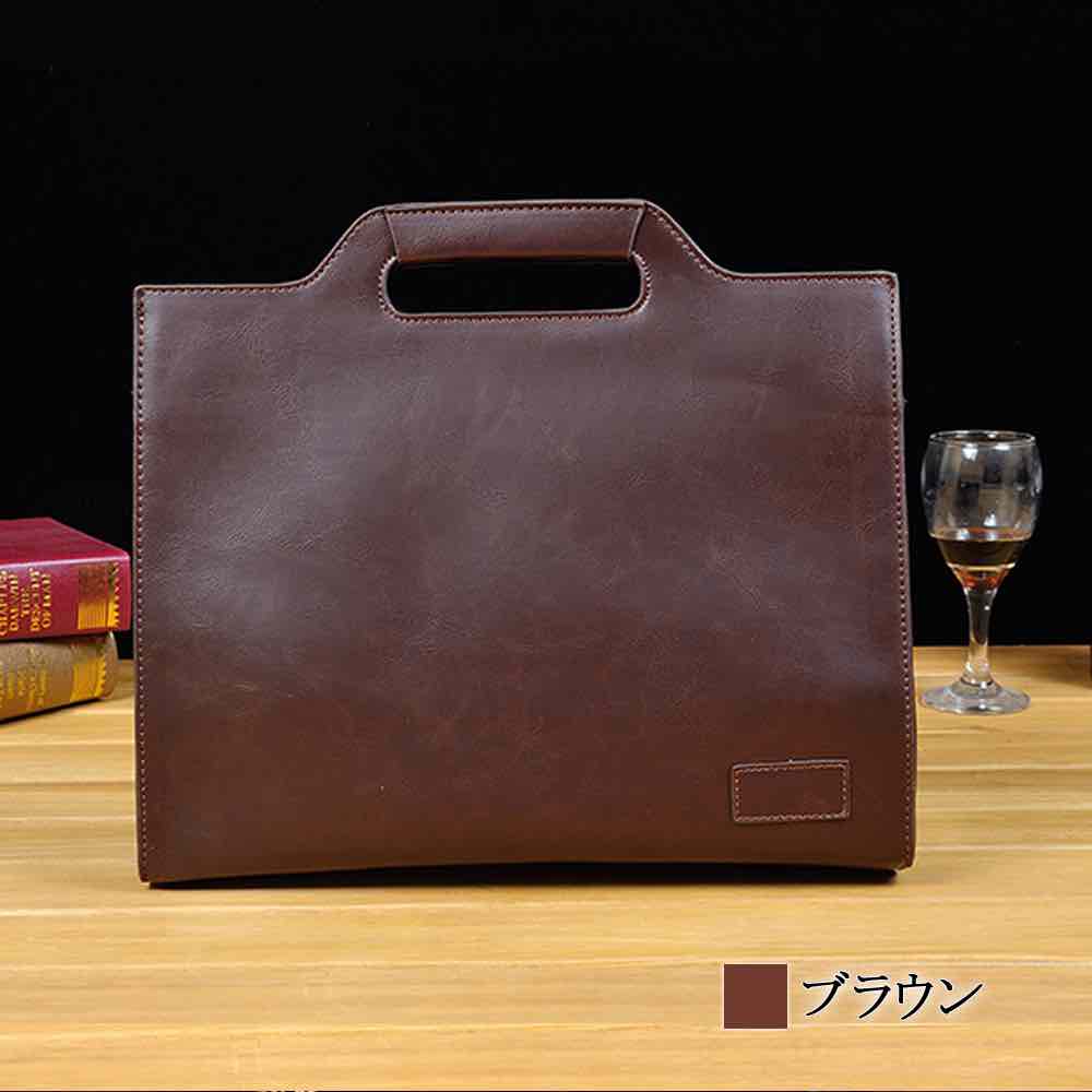 ビジネスバッグ メンズ レザースクエアブリーフケース ノートPC パソコン ブリーフ...