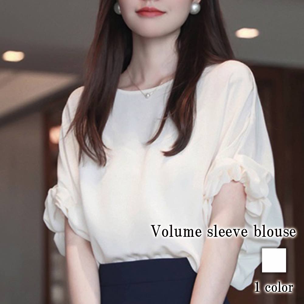 Logo - Tシャツ レディース ボリューム袖ブラウス 涼しい 40代 スポーツ シャツ トレーナー カットソー かわいい 夏 コーデ カジュアル ロング ティーシャツ ゆったり 大人 おしゃれ 薄手 ブランド 春 ロゴ 半袖 7分袖 ブラウス ジム 無地 5分袖 ブラック Vネック 人気