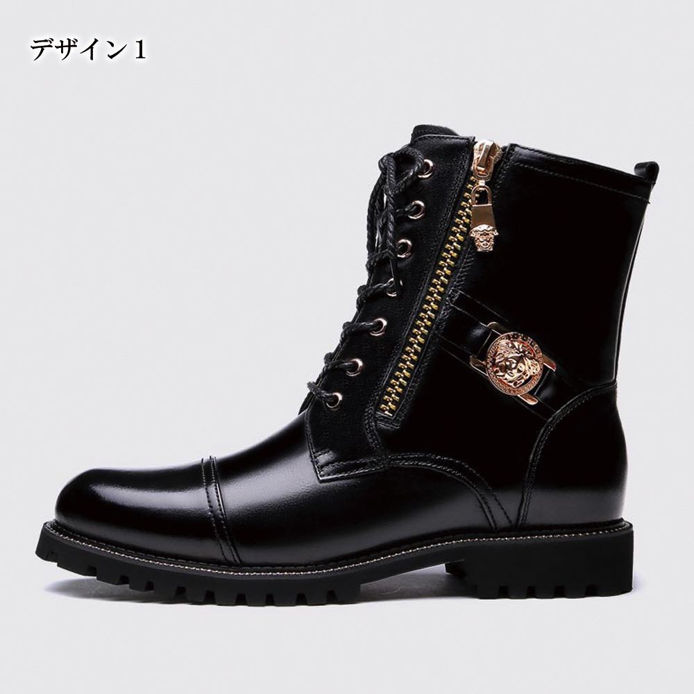 TOKYO SIC(トウキョウシック)のブーツ メンズ レザーハイカットブーツ 冬 完全 ファスナー 革 暖かい 本革 セット レザー シューズ 滑らない あったか 防寒 モード 防水 スエード 軽い 人気 幅広 大人 秋 ブランド 黒 ジッパー ブーツ夏 靴 春 フロント ワーク サイドジップ ハイカット ロング｜アングル3