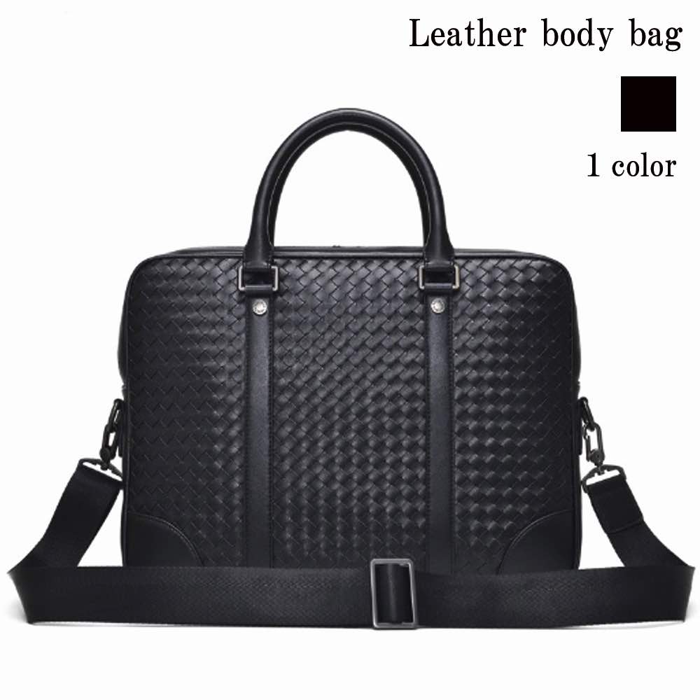 ビジネスバッグ メンズ 2way編み込みレザーバッグ 15インチ 黒 軽量 ブリーフケース 秋 パソコン 3WAY 本革 40代 ハイ レザー 冬 男子 バッグ...