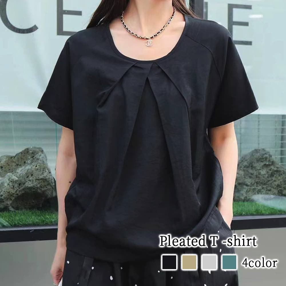 Sleeveless - ブラウス レディース プリーツTシャツ シフォン 大きいサイズ フォーマル オフィス リボン おしゃれ 春 ブランド 50代 高品質 カットソー スーツ 人気 レース 涼しい きれいめ カジュアル Tシャツ 夏 半袖 白 シャツ ノーアイロン フリル 薄手 事務服