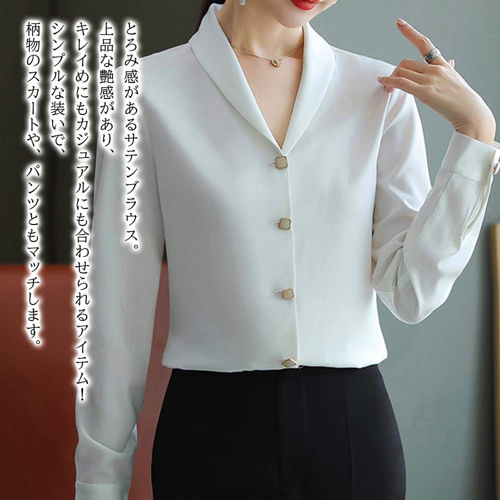 ブラウス レディース サテンブラウス 事務服 ...の紹介画像2