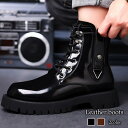 ブーツ メンズ レザーブーツ 靴 黒 軽い 秋 冬 ジッパー 幅広 防水 防寒 レザー ファスナー 完全 暖かい ブーツフロント モード 革 スエード 本革 セ...