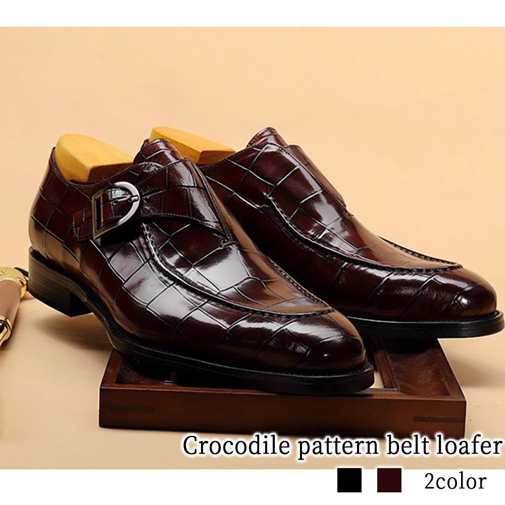 TOKYO SIC(トウキョウシック)で買える「ビジネスシューズ メンズ クロコダイル柄ベルトローファー ストレートチップ 走れる OFF 歩きやすい ショートブーツ レザー ブーツ 人気 防水 夏 革靴 靴 おしゃれ スニーカー 革 ウォーキング ON 安い 厚底 滑らない 紳士靴 冬 春 秋 おすすめ 軽量 カジュアル ブランド」の画像です。価格は4,580円になります。