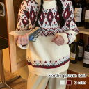セーター レディース ノルディック柄ニット ロング おしゃれ トレーナー ニットセーター 黒 ゆる 春 ざっくり 人気 Vネック ニット 厚手 ハイネック 洗え...