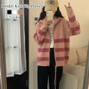 パーカー レディース ボーダーニットジップパーカー オーバーサイズ 長袖 ロング あったか ロゴ トレーナー 人気 大きめ 冬 きれいめ かわいい グレー スウ...