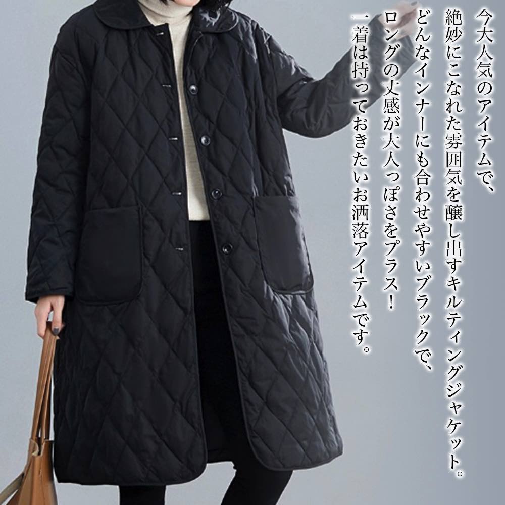 Other - 【＼クーポン利用で20%OFF!／】 ステンカラーコート レディース キルティングロングジャケット ミドル コート ピーコート アウター 冬 ロング 丈 ウール 40代 大きいサイズ 大人 コーデ 50代 人気 チェスターコート トレーナー ロングコート ショート丈 秋