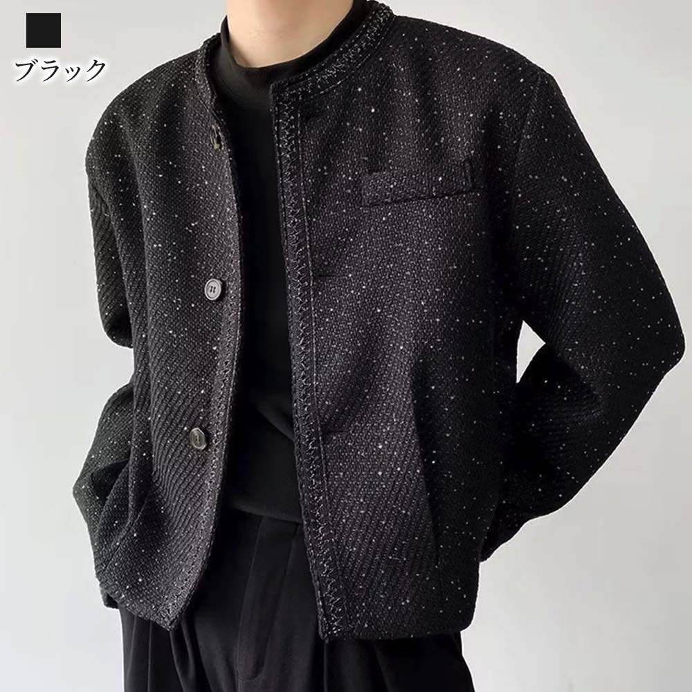 【＼クーポン利用で20%OFF!／】 カーディガン メンズ ノーカラーラメジャケット 長袖 ブランド ビジネス ジャケット 柄 暖かい 冬 ゆったり セーター スクール 綿 春 秋 コーデ 厚手 おすすめ フリース ケーブル 大きいサイズ きれいめ 学生 ウール シニア おしゃれ weartech-10089706 TOKYO SIC(トウキョウシック) サンプル画像3