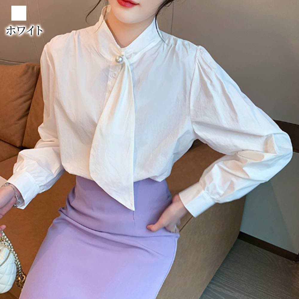 ブラウス レディース シンプルボウタイブラウス 黒 ノーアイロン ワンピース Tシャツ 春 レース 安い カットソー ブランド スーツ オフィス カジュアル 冬 秋 きれいめ 高品質 人気 フォーマル フリル 50代 事務服 厚手 ボウタイ おしゃれ シフォン 長袖 シャツ 白