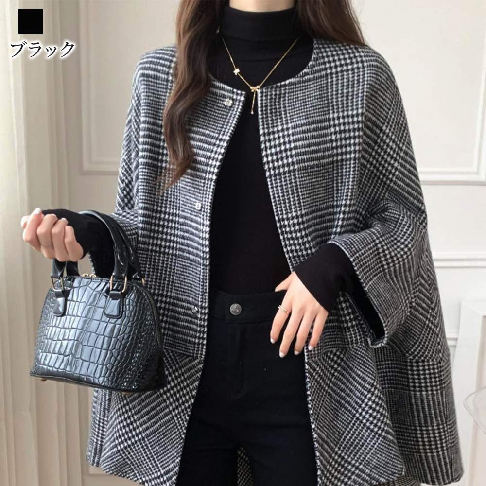 ノーカラージャケット レディース チェック柄ケ...の紹介画像3