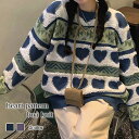 セーター レディース ハート柄ボアニット かわいい ブランド クルーネック 洗える ニットセーター ゆる 春 人気 ケーブル編み ふわふわ 柄 黒 ノルディック...