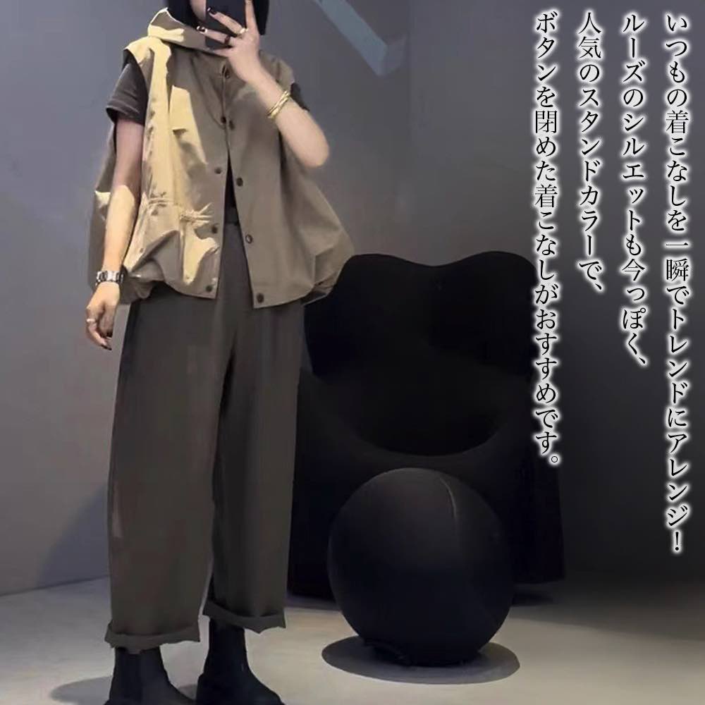 【\クーポン利用で20%OFF!/】 ベスト レディース ルーズカジュアルベスト 襟なし あったか ロング 人気 スポーツ 可愛い アウター インナー ブランド...