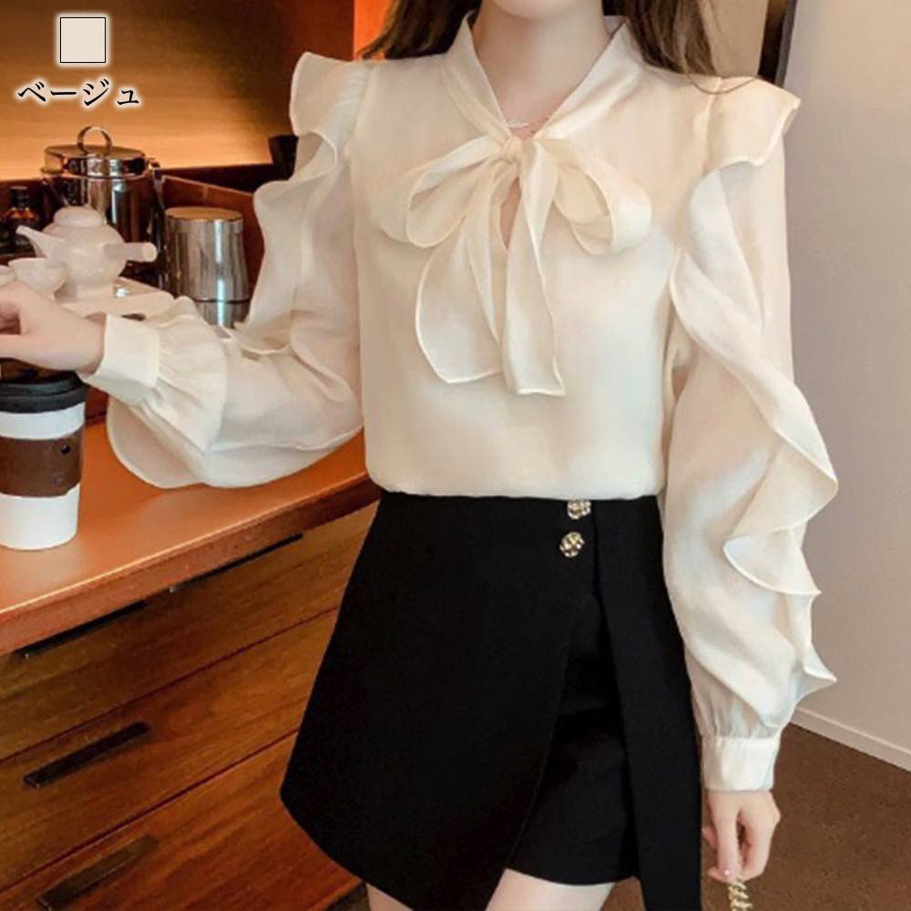 ブラウス レディース フリルリボンブラウス ボ...の紹介画像3