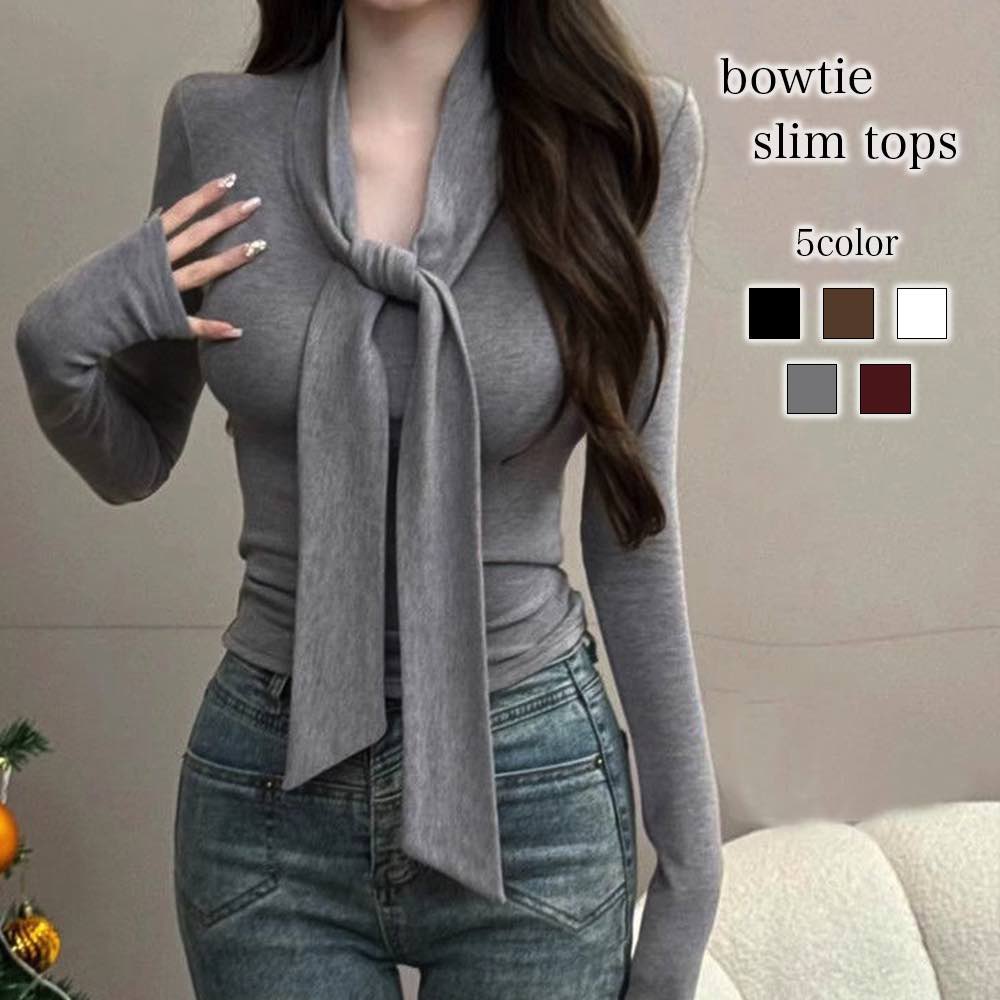 ブラウス レディース ボウタイスリムトップス 高品質 ブランド カットソー 人気 ノーアイロン Tシャツ きれいめ 白 フォーマル 事務服 おしゃれ 冬 シャツ 厚手 春 黒 長袖 スーツ 秋 オフィス フリル ワンピース 50代 ボウタイ カジュアル レース シフォン