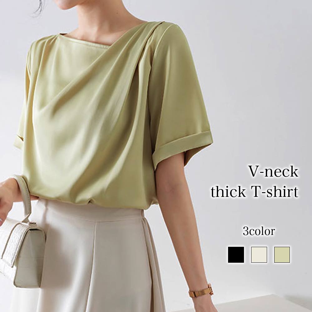 Sleeveless - シャツ レディース VネックとろみTシャツ ポロシャツ 形態安定 Tシャツ 春 カジュアル かわいい ゆったり ブランド ブラウス スポーツ カットソー オフィス トップス 大人 夏 白 麻 シャツブラウス 事務服 ボタンシャツ 襟付き 半袖 おしゃれ しわになりにくい