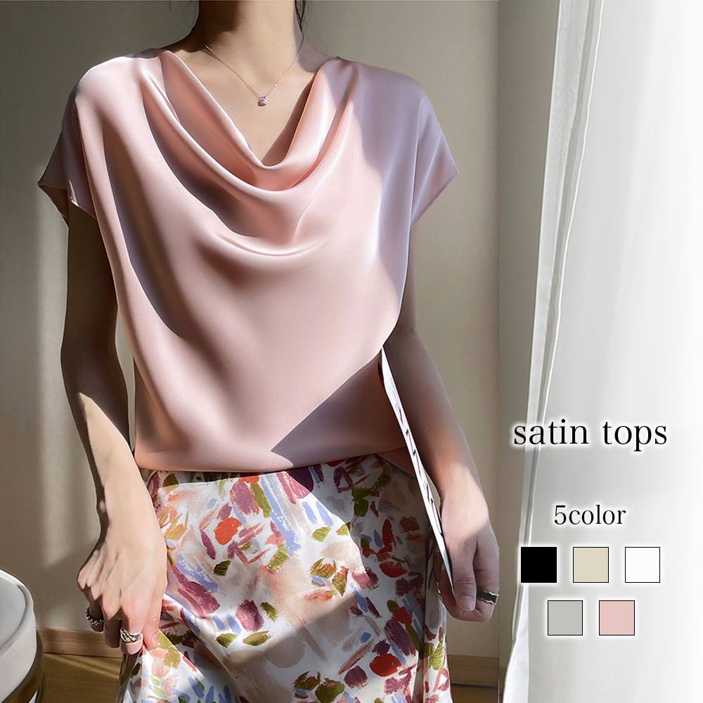 ブラウス レディース サテントップス カットソー 事務服 春 フォーマル オフィス スーツ ノーアイロン レース カジュアル 50代 リボン 高品質 フリル 半袖 涼しい 大きいサイズ おしゃれ シフォン 人気 Tシャツ 薄手 白 夏 ブランド きれいめ シャツ