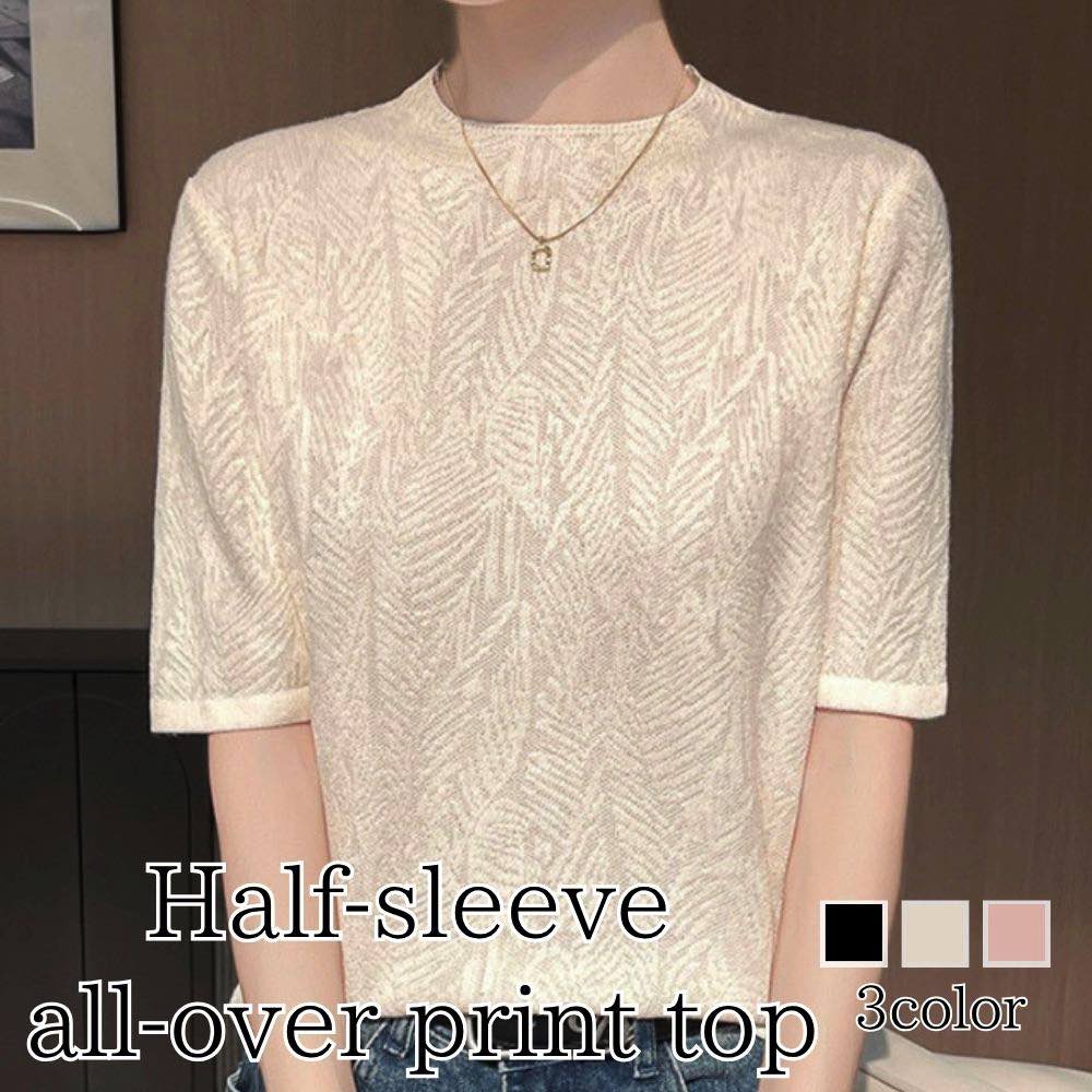 Sleeveless - シャツ レディース 五分袖総柄トップス Tシャツ 半袖 スポーツ 春 大人 ブラウス ゆったり 襟付き 形態安定 白 トップス オフィス シャツブラウス 事務服 カジュアル おしゃれ かわいい しわになりにくい 麻 夏 ポロシャツ ブランド ボタンシャツ カットソー