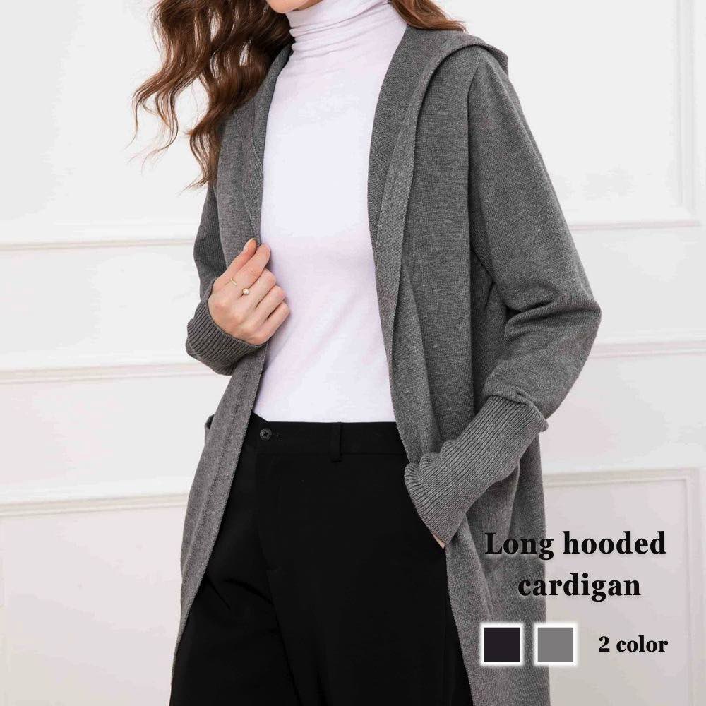 カーディガン レディース フード付きロングカーディガン ベージュ ブランド 厚手 ロング あったか ゆったり ニット ケーブル きれいめ 人気 大きいサイズ ジャケット 丸首 長袖 黒 Vネック ショート丈 秋 オフィス フリース ブラック 春 生地 冬 暖かい ウール おしゃ