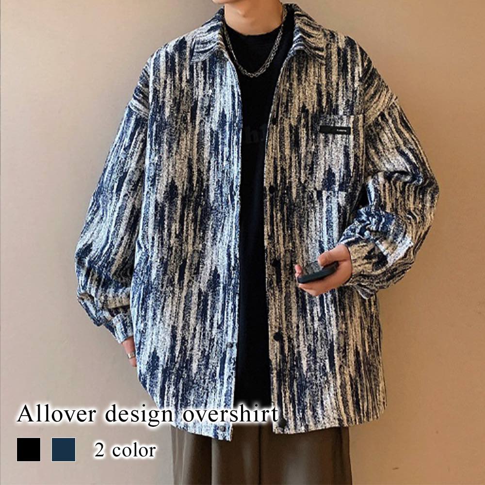 シャツ メンズ 総柄デザインオーバーシャツ カジュアル 黒 しわになりにくい 仕事 肌着 長袖 スーツ 派手 フランネル おしゃれ インナー 襟付き あったか 暖かい ネルシャツ 大きいサイズ 白 オシャレ 春 オフィス 冬 フォーマル 秋 ビジネス ドルマン ブランド 厚手