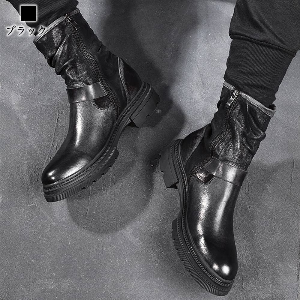 ブーツ メンズ 本革バックルブーツ 本革 滑らない 人気 秋 ファスナー ハイカット あったか モード 夏 ジッパー シューズ 黒 セット サイドジップ ブランド レザー スエード 冬 軽い 革 春 幅広 防水 防寒 完全 フロント 大人 ワーク 靴 暖かい ロング