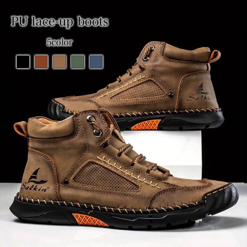 【＼クーポン利用で20%OFF!／】 ドレスシューズ レースアップ PUレースアップブーツ 革靴 春 厚底 ビジネスシューズ おすすめ オックスフォード ブランド 革 軽量 レザー ローファー ブーツ 夏 防水 スニーカー 歩きやすい カジュアル おしゃれ 秋 靴 冬 レザ