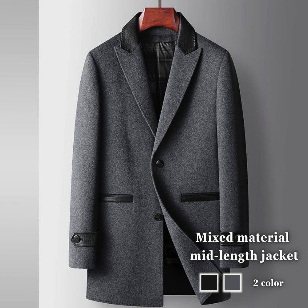 テーラードジャケットメンズ異素材ミ...