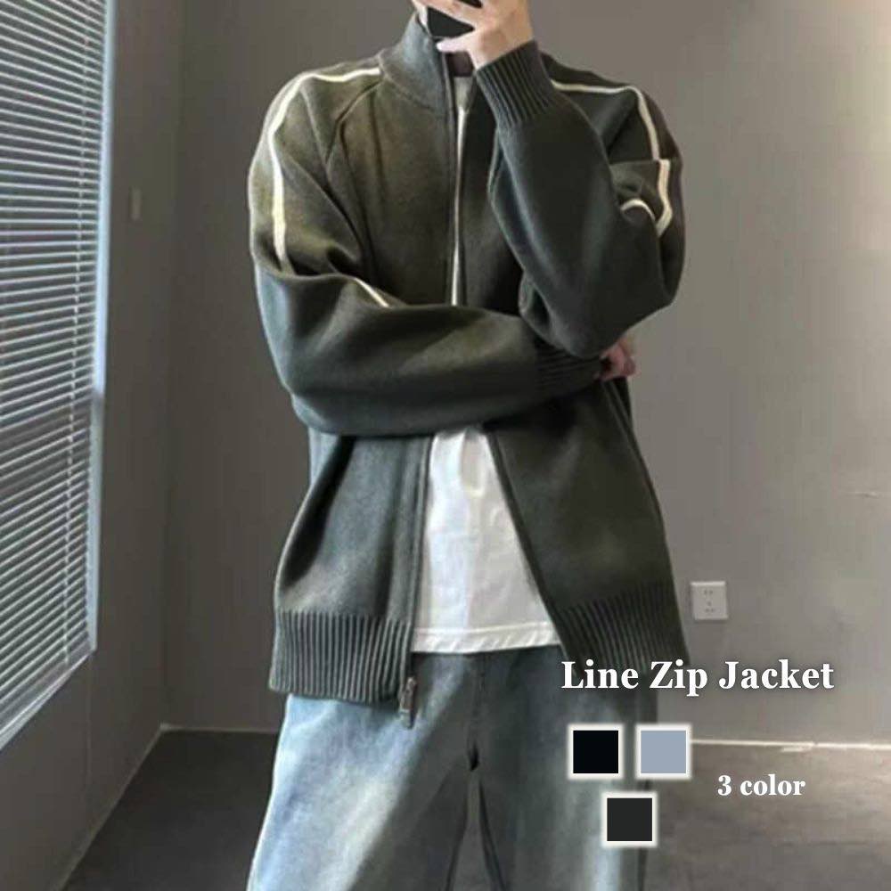 【＼クーポン利用で20%OFF!／】 ブルゾン メンズ ラインジップジャケット ウェア マウンテン ジャンパ..