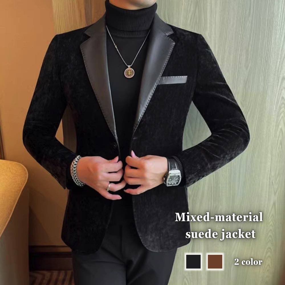 テーラードジャケットメンズ異素材ス...