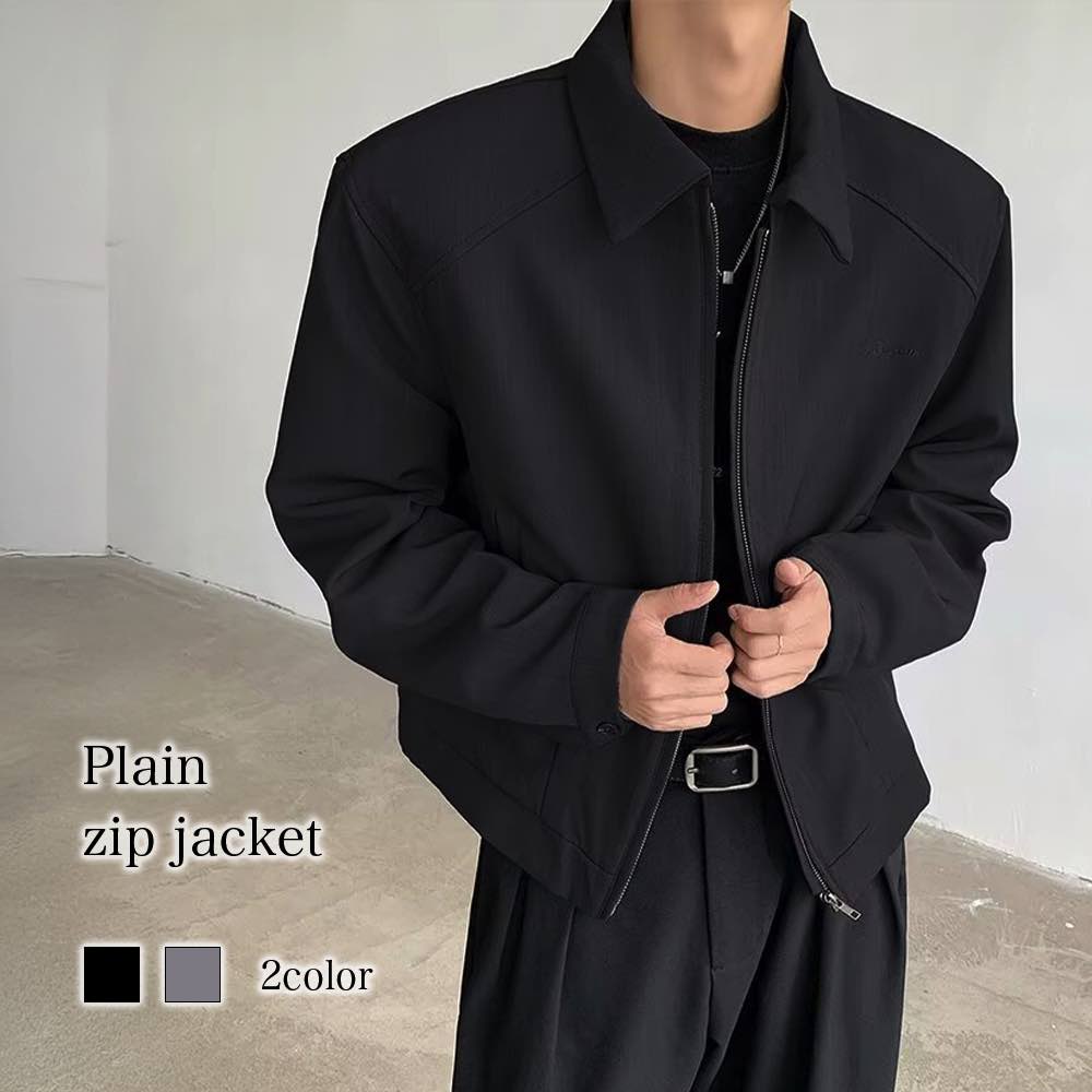 ステンカラーコートメンズ無地ジップ...