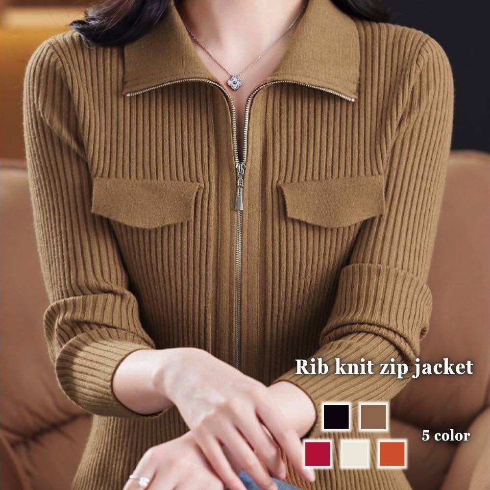Rakuten - スーパーセール タイムセール SALE ブルゾン レディース リブニットジップジャケット アウター マウンテン かっこいい ミリタリージャケット ロング ビジネス きれいめ ジャケット 秋 ゴルフ 春 冬 ショート 人気 防寒 パーカー 赤 スタジャン ウェア ブランド 丈