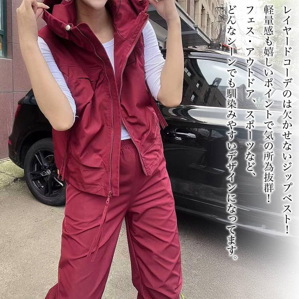 ベスト レディース フード付きナイロンジップベスト シニア おしゃれ スポーツ 可愛い ウール キルト ブランド 秋 お年寄り 中綿 フリース ダウン ニット 羽毛 インナー 厚手 アーガイル 部屋着 黒 襟なし 人気 春 前開き キルティング 冬 スーツ アウター ロング あったか weartech-10096791 TOKYO SIC(トウキョウシック) サンプル画像2