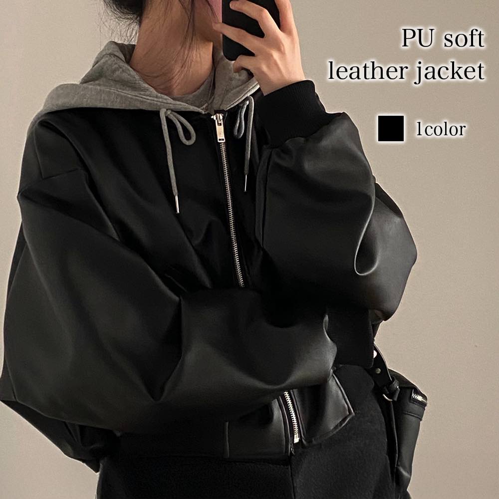 Rakuten - 【＼クーポン利用で20%OFF!／】 ライダースジャケット レディース PUソフトレザージャケット 30代 秋 50代 おしゃれ 冬 レザー ジャケット 革ジャン オフィス 40代 春 サイズ レザージャケット アウター 厚手 革 着こなし ブランド ライダース 20代 バ
