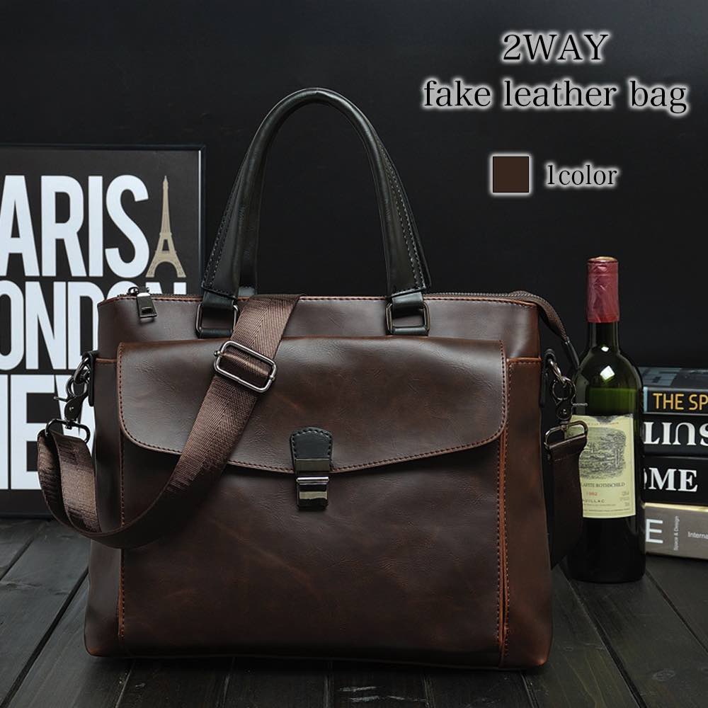 M - ビジネスバッグ メンズ 2WAYフェイクレザーバッグ 小さい 3WAY ハイ 春 ショルダーバッグ 通学 40代 ノートPC 夏 冬 ビジネス 50代 30代 秋 パソコン 男子 大容量 革 A4 バッグ ブランド おしゃれ レザー 15インチ トートバッグ 革 ブリーフケース トート 軽量
