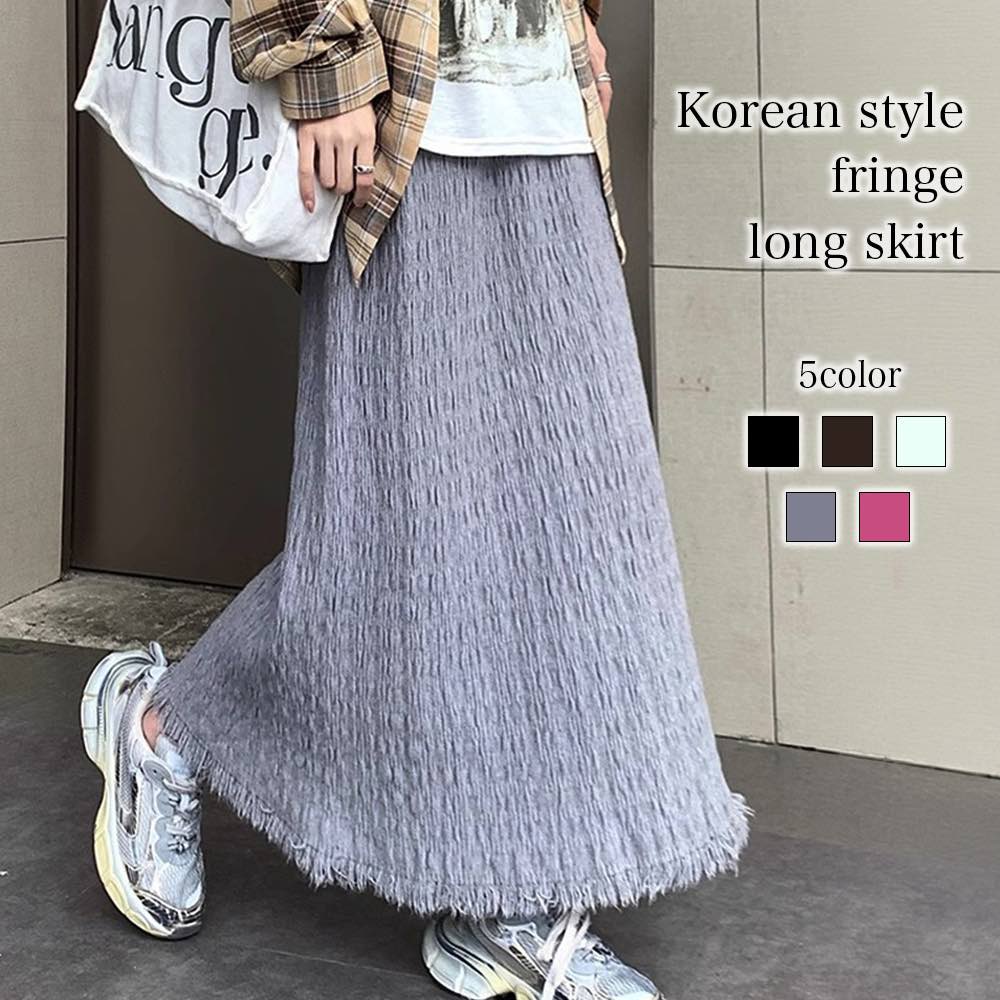 乐天商城 - 【＼クーポン利用で20%OFF!／】 スカート レディース 韓国風フリンジロングスカート ロングスカート ゴルフウェア 冬 ロング ニット 裏地 フレアスカート 40代 秋 スポーツ 夏 ミニ タイトスカート 春 プリーツスカート 人気 スーツ 大人 パンツ 膝丈 ワンピー