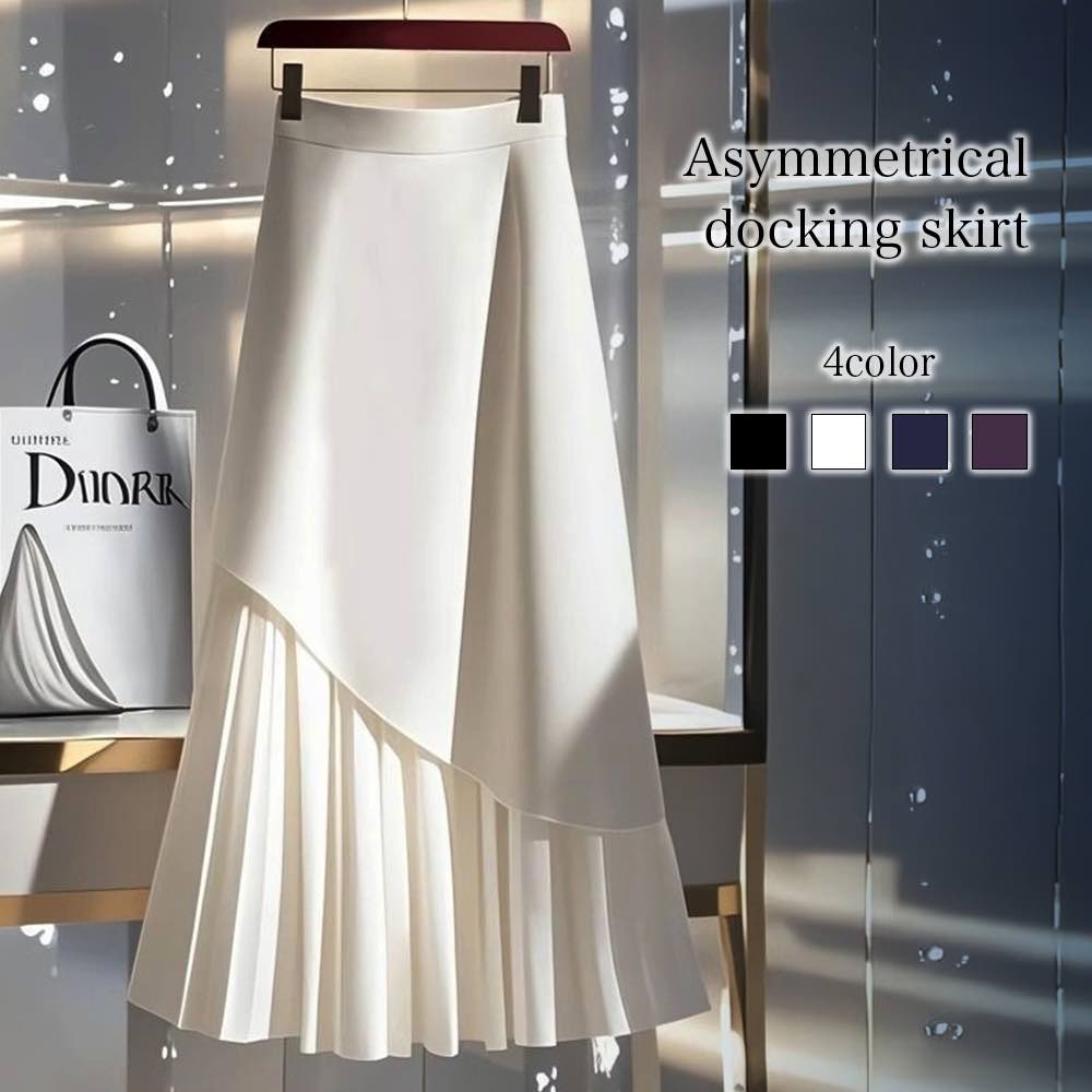 Rakuten - 【＼クーポン利用で20%OFF!／】 スカート レディース アシメドッキングスカート 夏 プリーツスカート タイトスカート ロングスカート 裏地 40代 膝丈 ゴルフウェア パンツ 春 大人 秋 冬 ミニ きれいめ カジュアル スカーチョ スポーツ ニット ひざ丈 スーツ